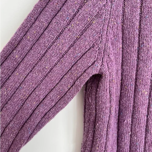 Woolrich Vintage Purple Speckled Snap V Neck Sweater Size Small - Picture 6 of 10